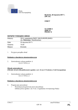 5196/17 ama/PAS/kkm 1 GIP 1B 1. Przyjęcie porządku obrad