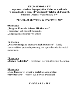 Program spotkań do wydruku