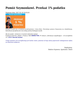 Pomóż Szymonkowi. Przekaż 1% podatku