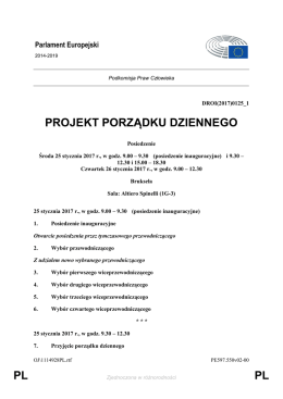 PL PL PROJEKT PORZĄDKU DZIENNEGO