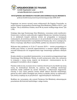WYSTĄPIENIE ARCYBISKUPA PANAMY JOSE DOMINGO ULLOA