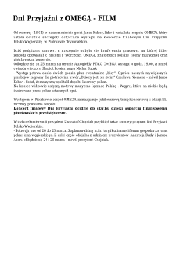 Dni Przyjaźni z OMEGĄ