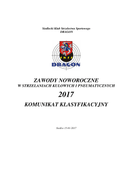 ZAWODY NOWOROCZNE KOMUNIKAT KLASYFIKACYJNY