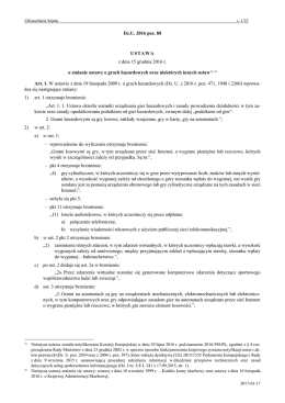 Ustawa z dnia 15 grudnia 2016 r. o zmianie ustawy o grach