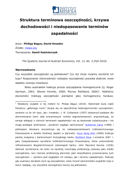 Struktura terminowa oszczędności, krzywa