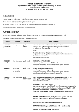 Pobierz harmonogram imprez Akcji Zima 2017