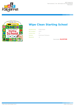 Wipe Clean Starting School