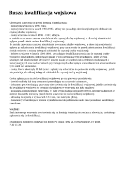 Rusza kwalifikacja wojskowa
