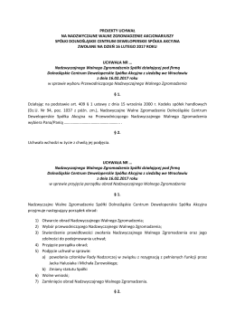 projekty uchwał na nadzwyczajne walne