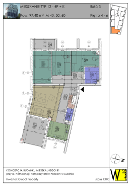 MIESZKANIE TYP 12 - 4P + K Pow. 97,40 m2 M 40, 50, 60