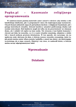 Popko.pl - Kasowanie religijnego oprogramowania Wprowadzanie