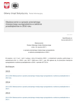 Gł&oacute;wny Urząd Statystyczny / Informacje sygnalne / Komunikaty i