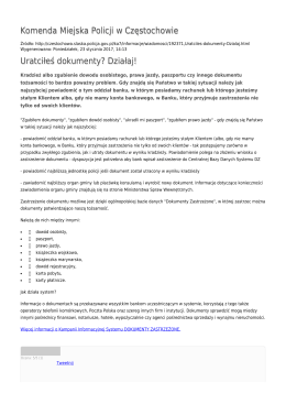 Generuj PDF - Komenda Miejska Policji w Częstochowie