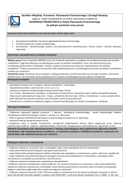 treść ogłoszenia - Miejska Pracownia Planowania Przestrzennego i