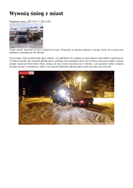 Wywożą śnieg z miast