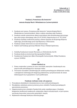 Statut - Fundacja Prometeusz dla Senior&oacute;w