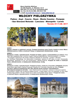 plan pielgrzymki - Parafia Matki Bożej Różańcowej w Katowicach