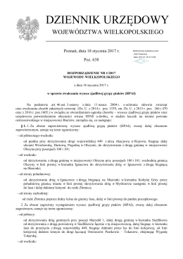 Rozporządzenie Nr 1/2017 z dnia 18 stycznia 2017 r.