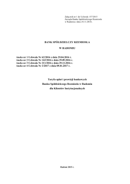 obow. od 16.01.2017 r - Bank Spółdzielczy Rzemiosła w Radomiu
