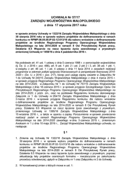 UCHWAŁA Nr 57/17 ZARZĄDU WOJEWÓDZTWA