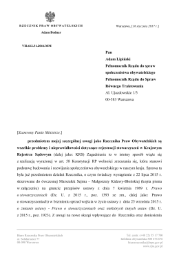 Wystąpienie do Pełnomocnika SORT w sprawie nieprawidłowości
