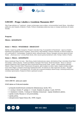 801 011 864 CZECHY &ndash; Praga i okolice z Leszkiem