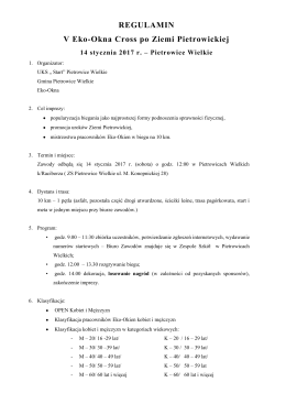 REGULAMIN V Eko-Okna Cross po Ziemi Pietrowickiej