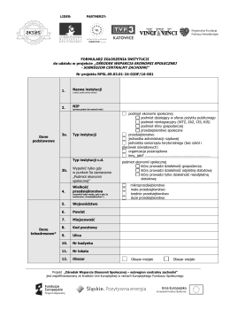 do udziału w projekcie „OŚRODEK WSPARCIA EKONOMII