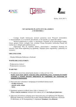Kielce, 16.01.2017 r. XIV KONKURS PLASTYCZNY DLA DZIECI A