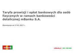 Taryfa prowizji i opłat dla os&oacute;b fizycznych w ramach