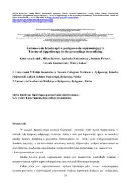 Zastosowanie Hipoterapii W Postępowaniu Usprawniającym = The