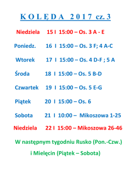 Plan Kolędy