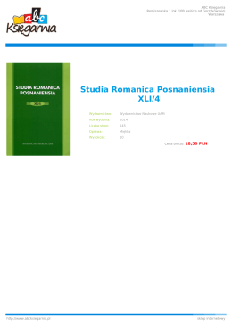 Studia Romanica Posnaniensia XLI/4