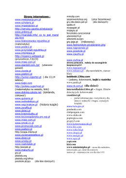Strony internetowe : www.reedukacja.prv.pl www.scholaris.pl www