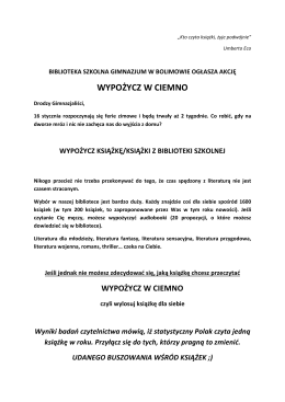 wypożycz w ciemno - Gimnazjum w Bolimowie