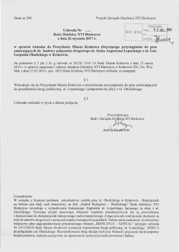 Projekty uchwał - Rada Dzielnicy XVI Bieńczyce