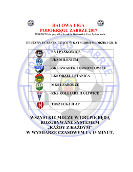 halowa liga podokręgu zabrze 2017 wszystkie mecze w grupie będą