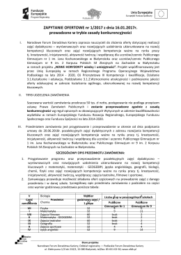 Zapytanie ofertowe - Narodowe Forum Doradztwa Kariery