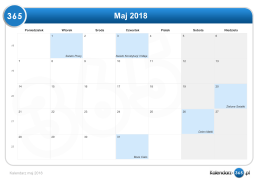 Kalendarz maj 2018