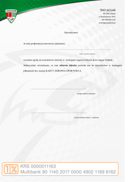 oświadczenie rodzica zgoda na trening