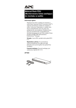 Draft 4 - Metered Rack PDU Overview Sheet