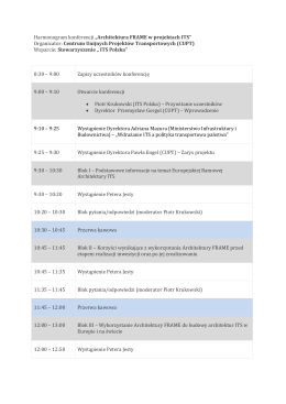 Harmonogram konferencji &bdquo;Architektura FRAME w