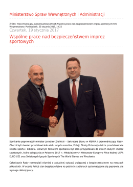 Wspólne prace nad bezpieczeństwem imprez sportowych