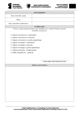 Opinia nauczyciela – PSP