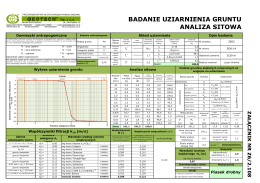 badanie uziarnienia gruntu analiza sitowa