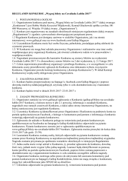 REGULAMIN KONKURSU „Wygraj bilety na Cavaliada Lublin 2017