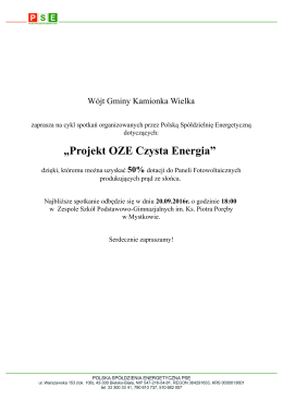 Projekt OZE Czysta Energia