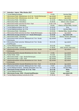 Kalendarz imprez na rok 2017 (PROJEKT)