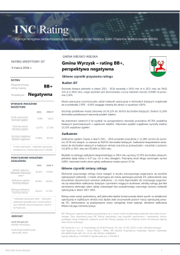 BB+ Negatywna Gmina Wyrzysk – rating BB+