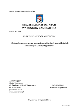 SPECYFIKACJA ISTOTNYCH WARUNK&Oacute;W ZAM&Oacute;WIENIA